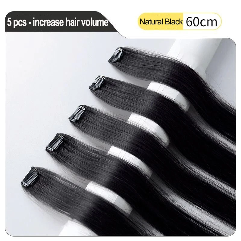 24 Inch Black Straight Hair Extensions with Clips