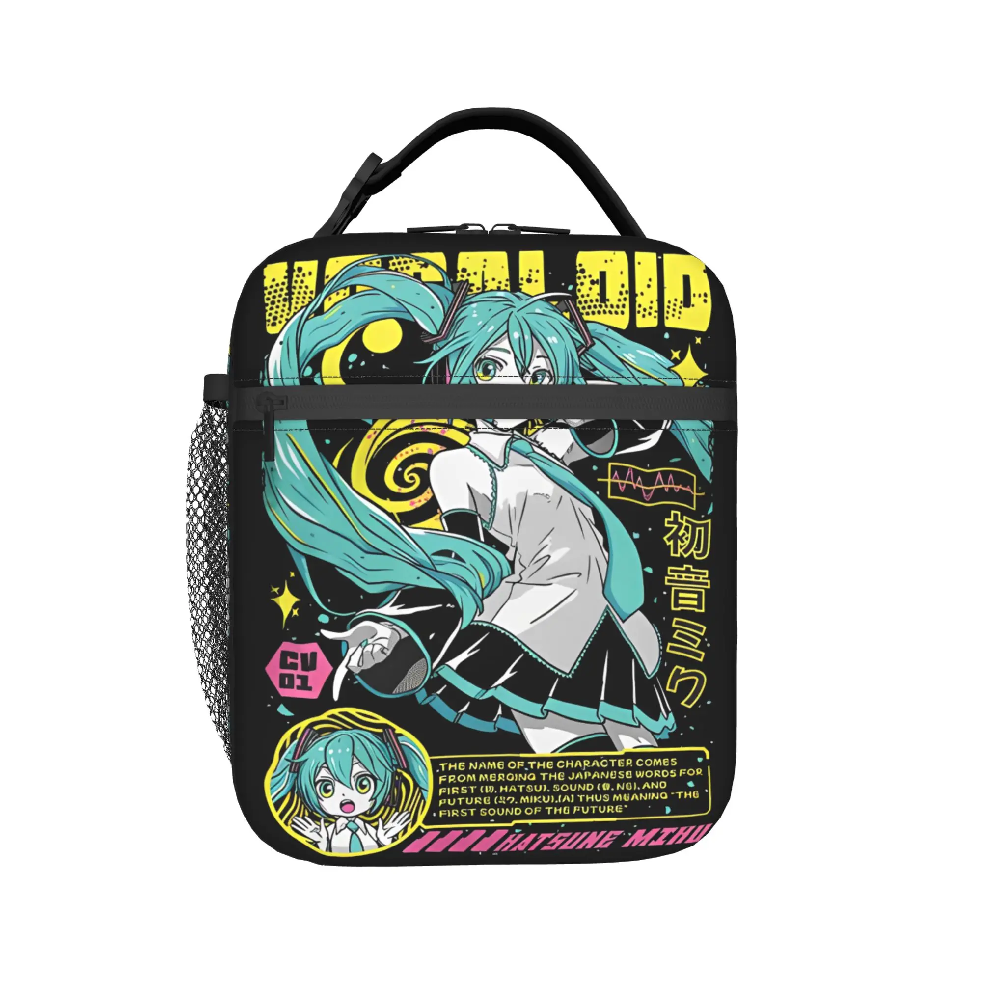

Hatsune Miku Insulated Lunch Bag for Men Women Food Container Bags Portable Thermal Cooler Lunch Box For Work