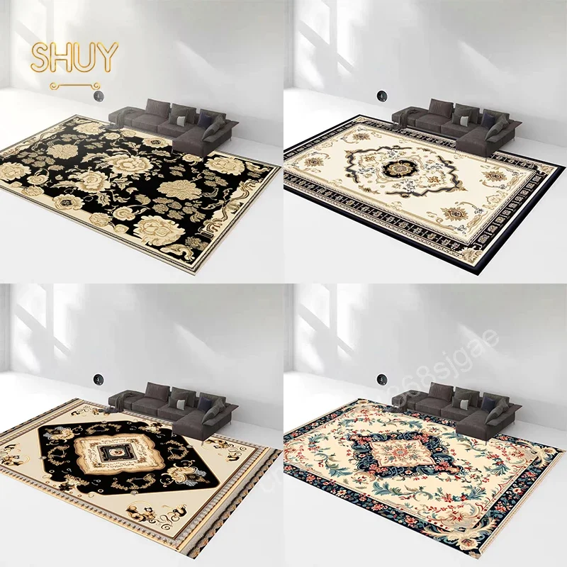 

Modern European Style Carpet Large Area Living Room Rug Luxury Carpets Home Office Table Rugs 180*280 Thickened Felt Floor Mat