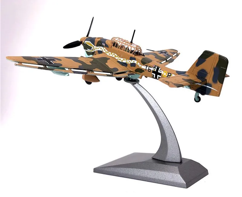 WLTK German Junkers Stuka Ju-87B Dive Bomber 1/72 Diecast Aircraft Airplane Model Brown Version