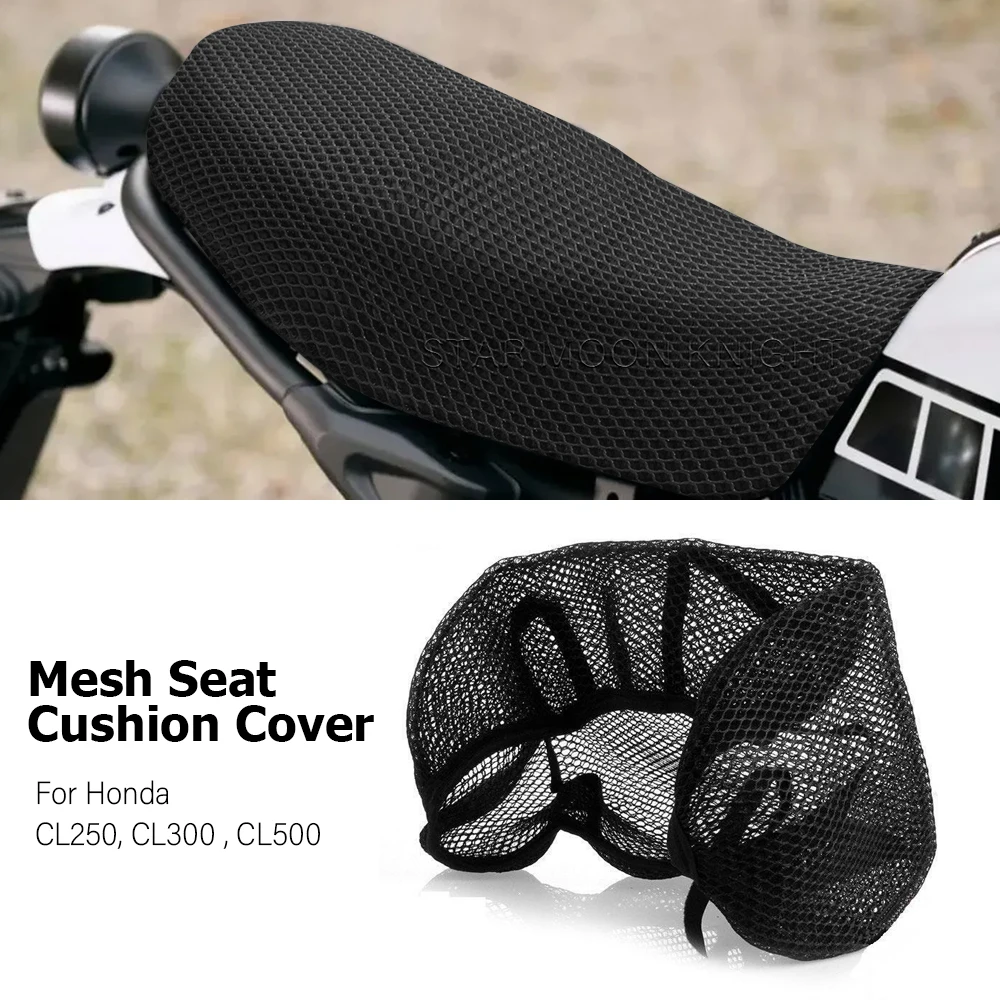 For Honda CL250 CL300 CL500 CL 250 300 500 Breathable Waterproof Honeycomb Mesh Seat Cushion Cover Motorcycle Accessories