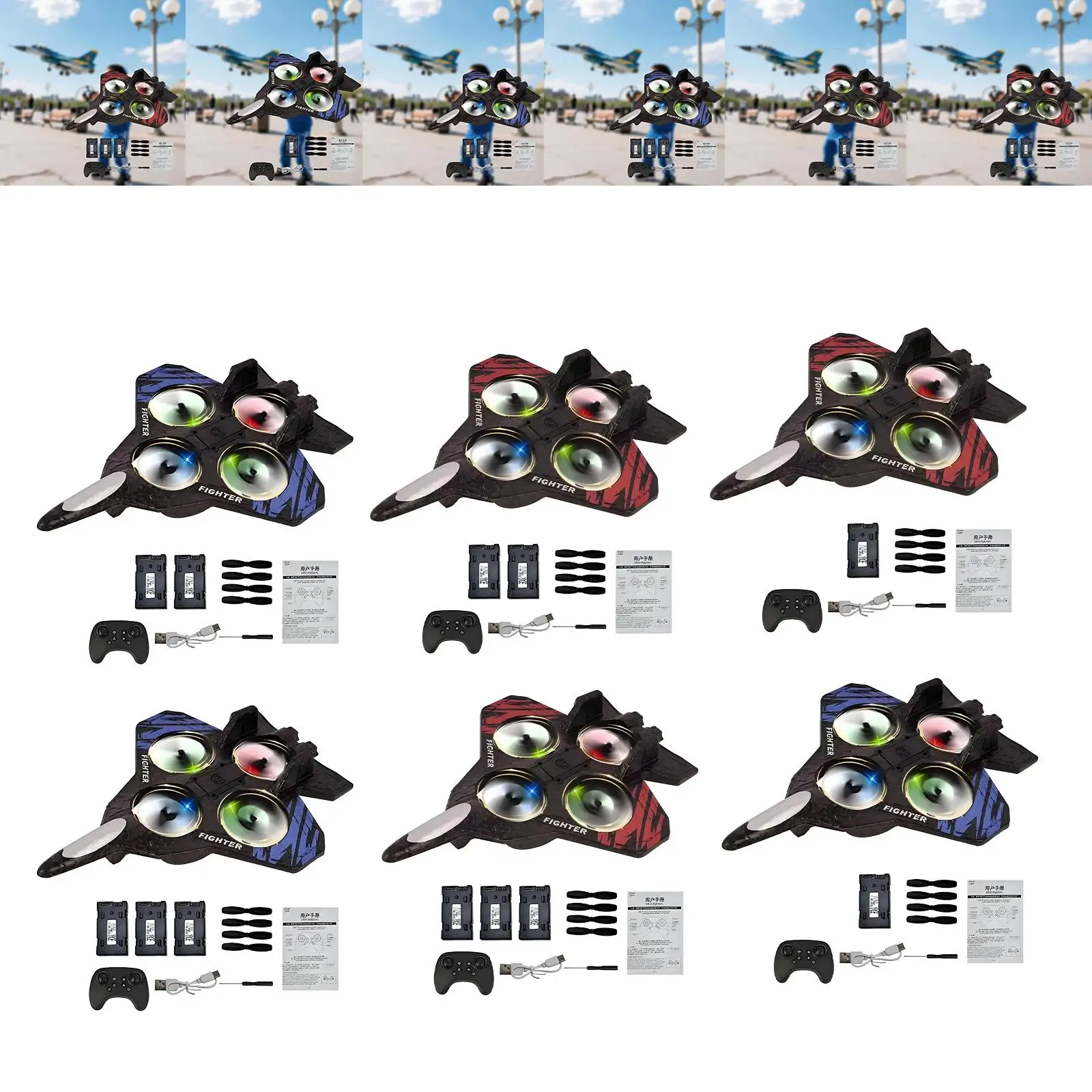 Remote Control Airplane Ready to Fly Portable Stunt Roll RC Plane RC Glider Fighter Model for Beginners Children Birthday Gifts