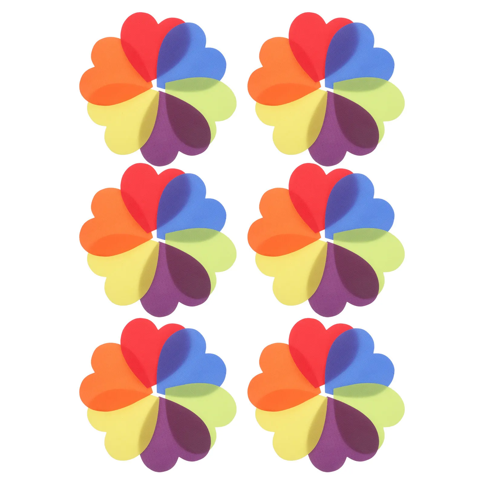 

30Pcs Rainbow Heart-Shaped Carpet Spot Markers 125Mm Nylon Floor Dots for Preschool Seating Circle Spots Fine Motor Skills Early