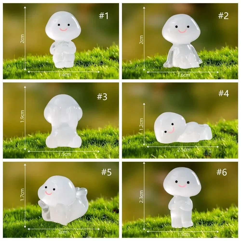 6PCS Luminous Tree Elf Fairy Garden Decoration Mini Figurines Glow in Dark Tree Elves for Garden Micro Landscape Accessories