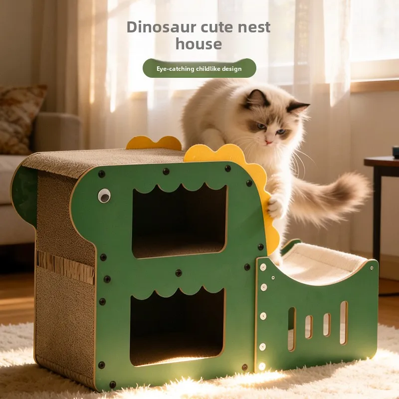 double-layer-house-interactive-scratch-pad-integrated-villa-wear-resistant-non-shedding-pet-safety-new-type-supplies
