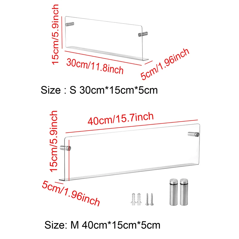 1Pc Transparent Acrylic Wall Mounted Figures Display Storage Rack Newspaper Magazine Comic Book Storage Display Rack Wall Shelf