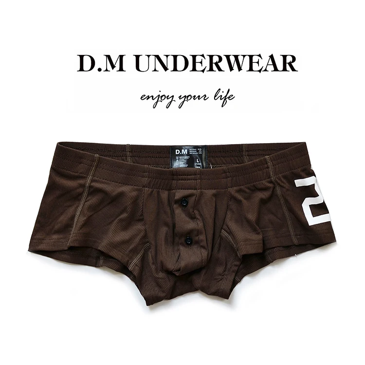 Men\'s Sexy Underwear Fashion Design Boyshort Boxers Comfortable Solid Color Underpants for Men Boy Cosplay Party