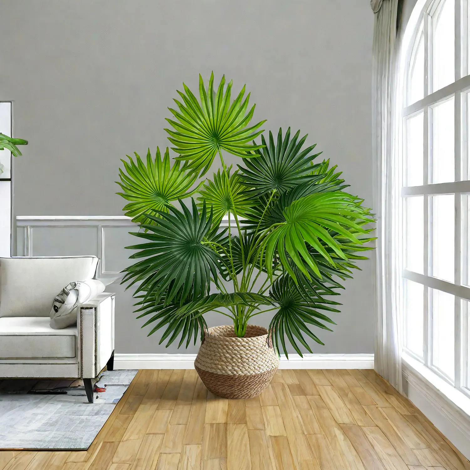 55-110CM Artificial Palm Plant Branch Faux Plant realistic large leaf Ornamental indoor Artificial Plant for Home Office Decor