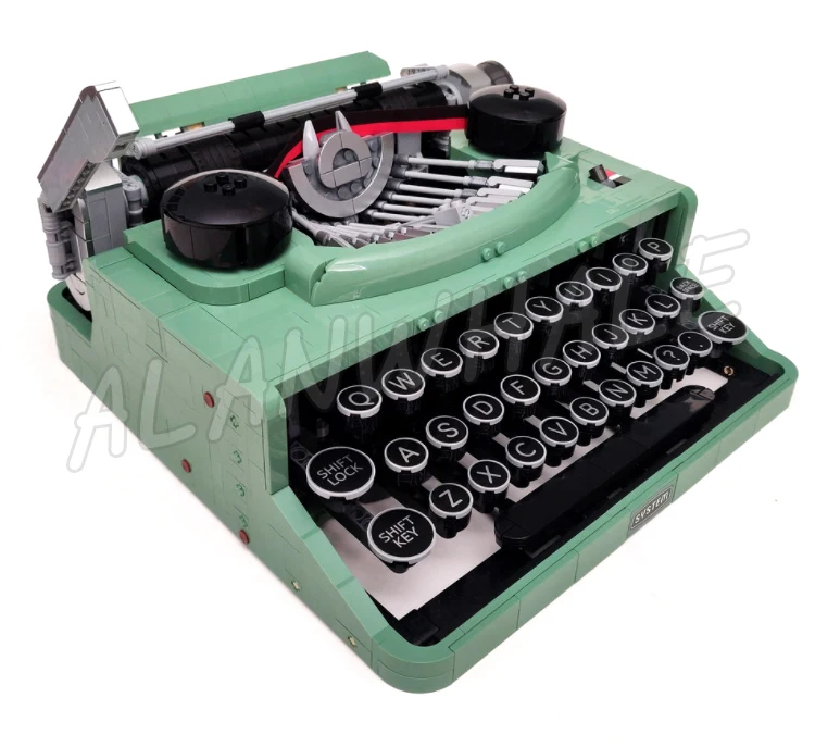 2079pcs Ideas Typewriter Nostalgic Letter Key Realistic Typing Movement Typebar 66886 Building Blocks Kit Compatible With Model