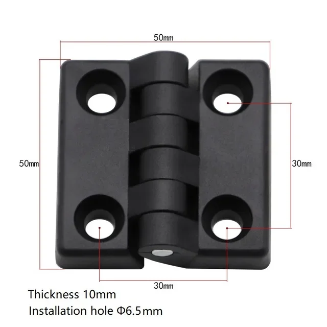 Petites charnières noires de 40x30mm, 10 pièces, Mini roulement de porte en plastique, armoire à bout, tiroir, boîte à bijoux, charnière ABS pour