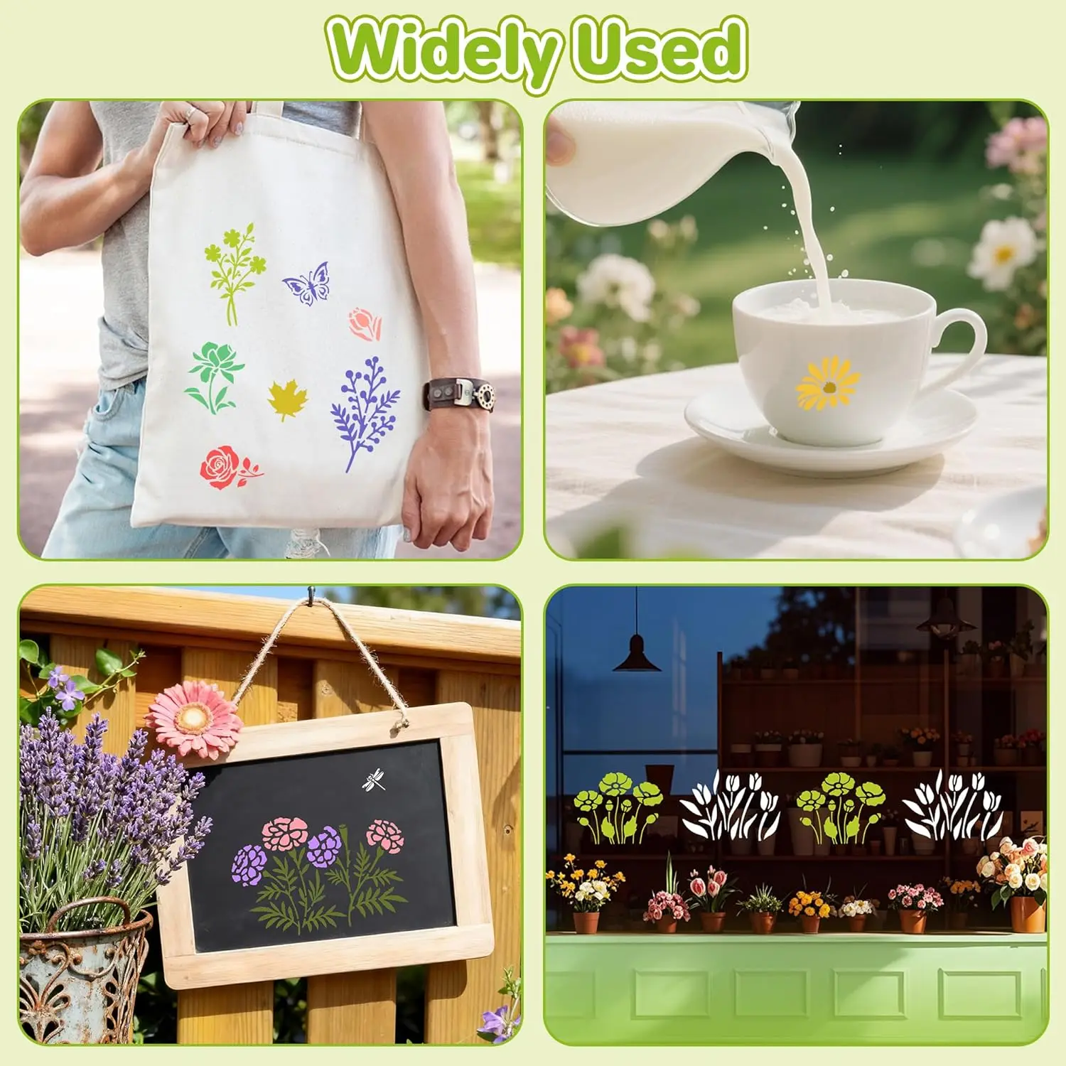 Flower Leaf Wildflower Stencils, 85Pcs Set
