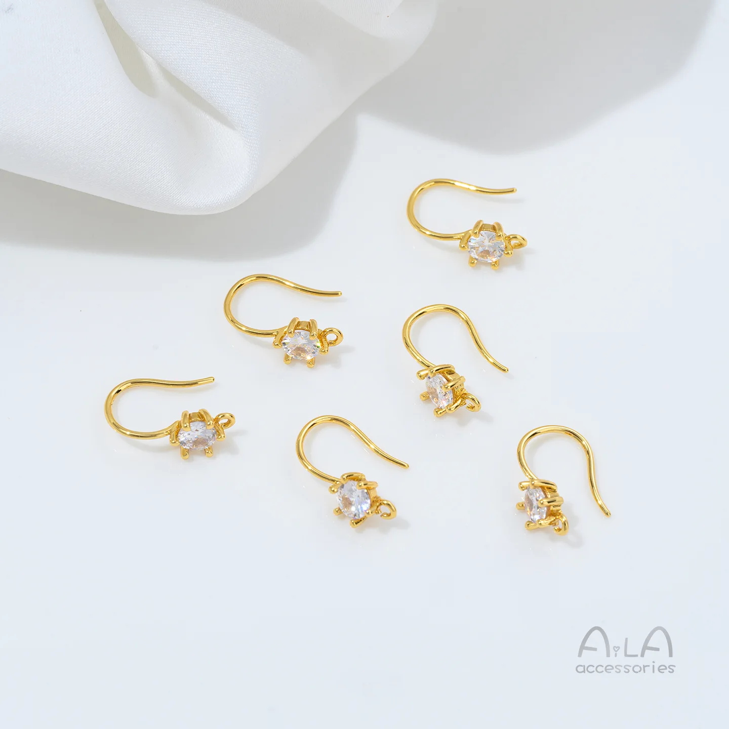 

Медные серьги-крючки с позолотой 18K и крупными цирконами, подвесные, ручной работы, для самостоятельного изготовления украшений, простые аксессуары для серег