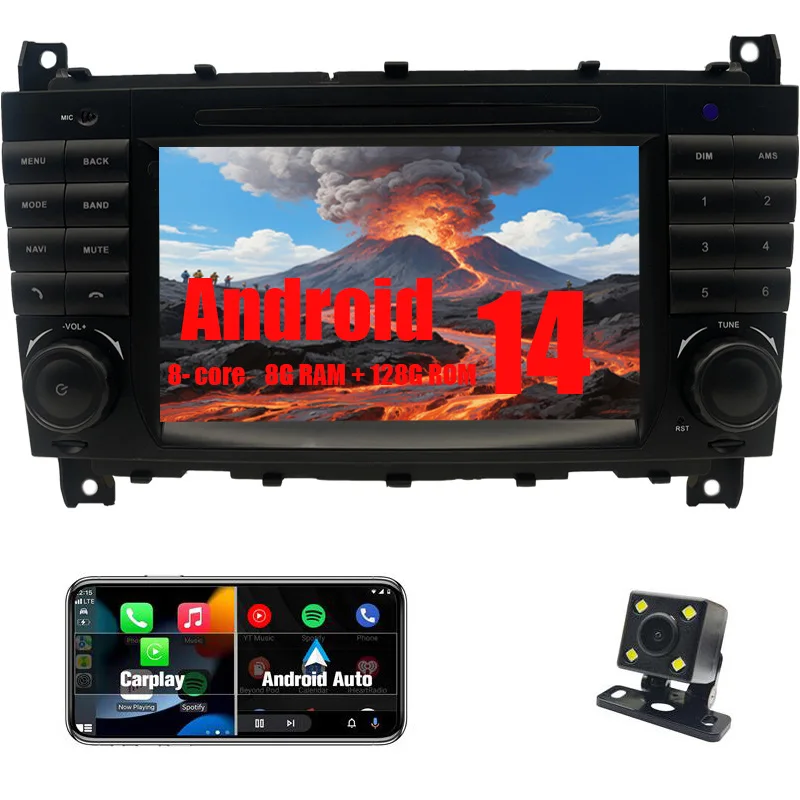 

Android car radio for Mercedes Benz C-Class W203 2004-2007 stereo screen Carplay Android Auto Bluetooth GPS Navigation FM radio