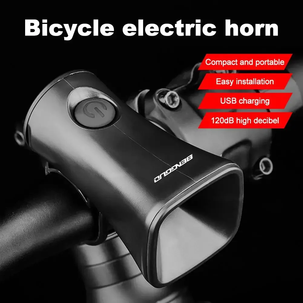 Bicycle Electric Horn 120dB Waterproof And Dustproof Rechargeable Bicycle Bell Suitable For Road Bikes And Mountain Bikes