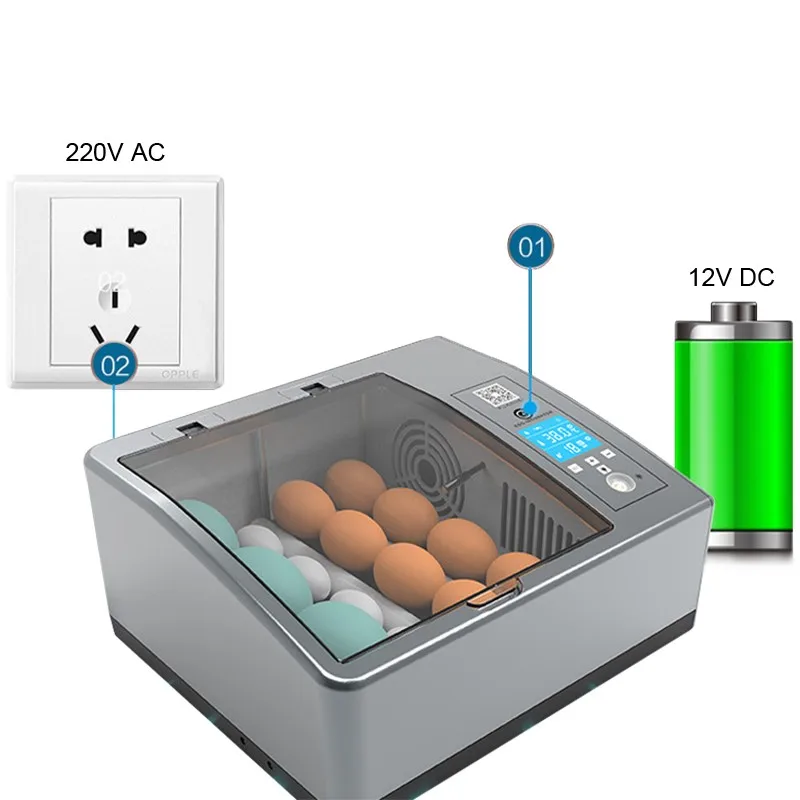 Automatic Incubator Egg Home Brooder Bird Quail Chick Hatchery Incubator Poultry Hatcher Turner Farm Incubation Tools 16 Eggs