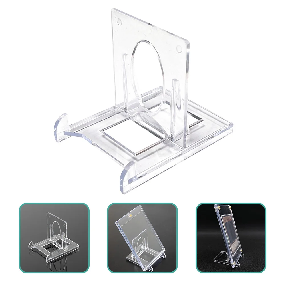 6 قطعة حامل عرض بطاقات قابل للتعديل حامل بلاستيكي شفاف للمنزل والمكتب والفندق ديكور حامل بطاقات بلاستيكية حامل عرض الأطباق #5