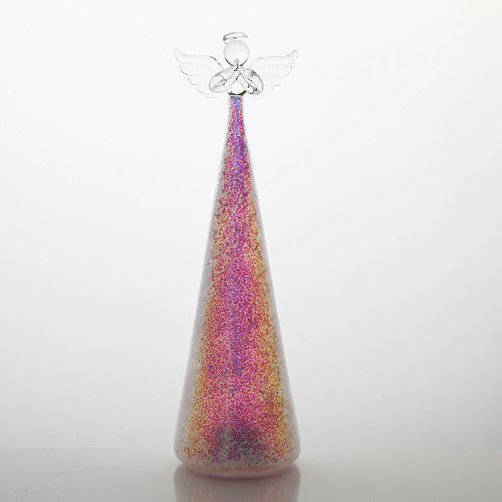 

Angel Design Glass Craft Frosted Ornament Creative Desktop Decoration Tabletop Adornment Home Office Living Room