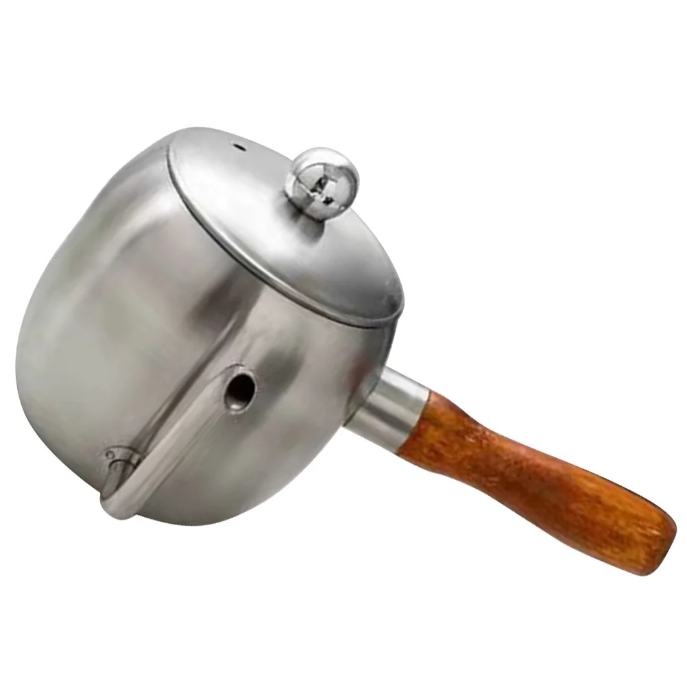 

Modern Mini Handheld Kettle With Wood Handle Stainless Steel For Home Office Camping Gooseneck Pot Dripper Long Spout