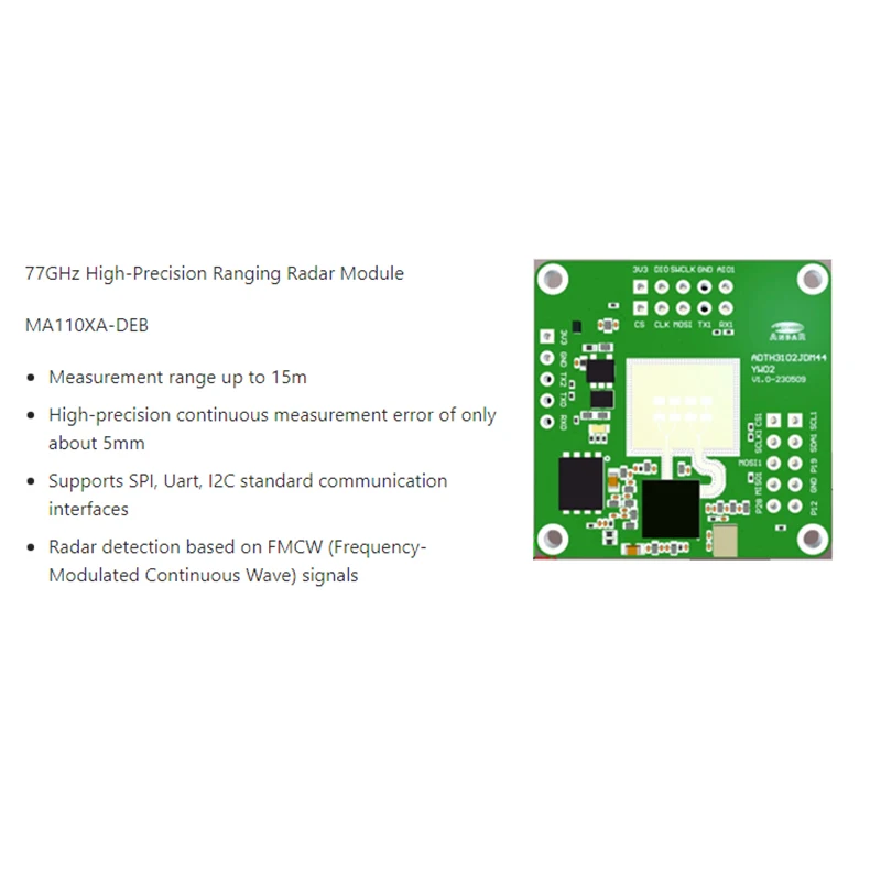 Quectel MA110XA-DEB 77Ghz High-Precision Ranging Radar Module Liquid Level Sensor Board
