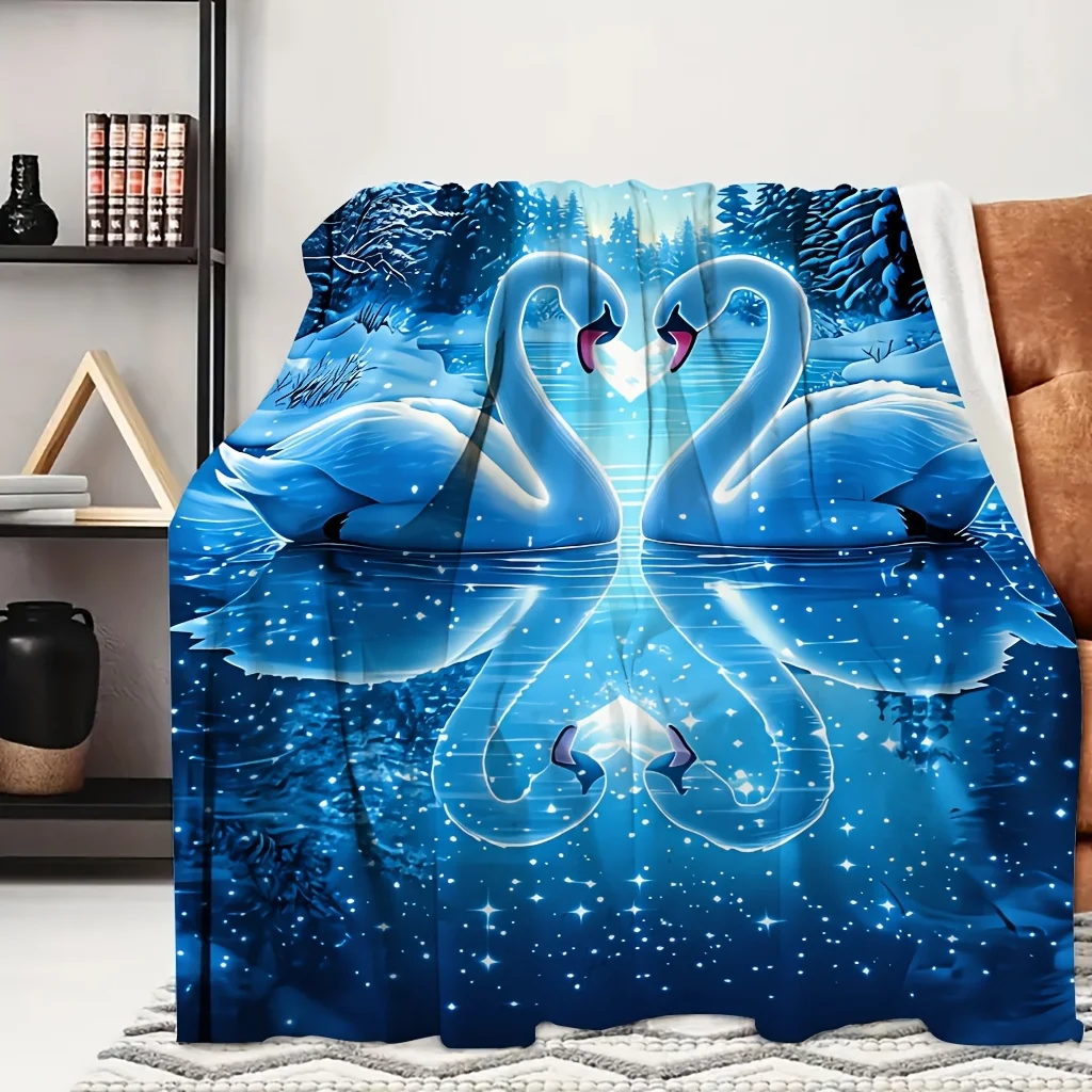 1pc Black White Rose Skull Dark Gothic Romantic Print Flannel Blanket, Comfortable And Portable, Suitable for Blankets, Bed Cove
