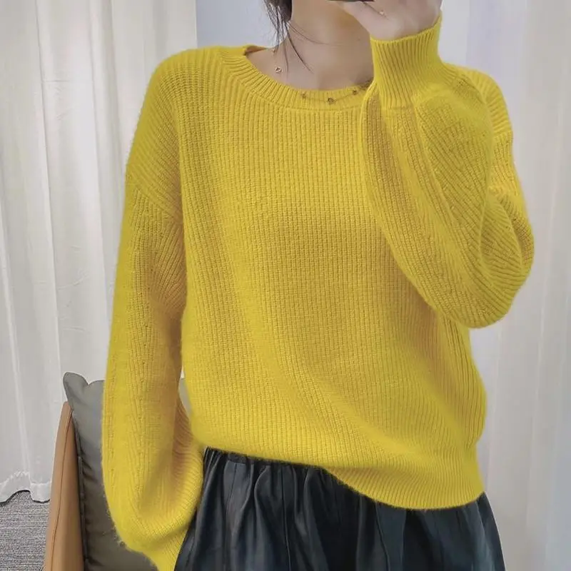 

Sl One-Piece Winter Wool Sweater Puffy Sve Micro Bubble Women's Casual Loose Fit Online Exclusive SU036