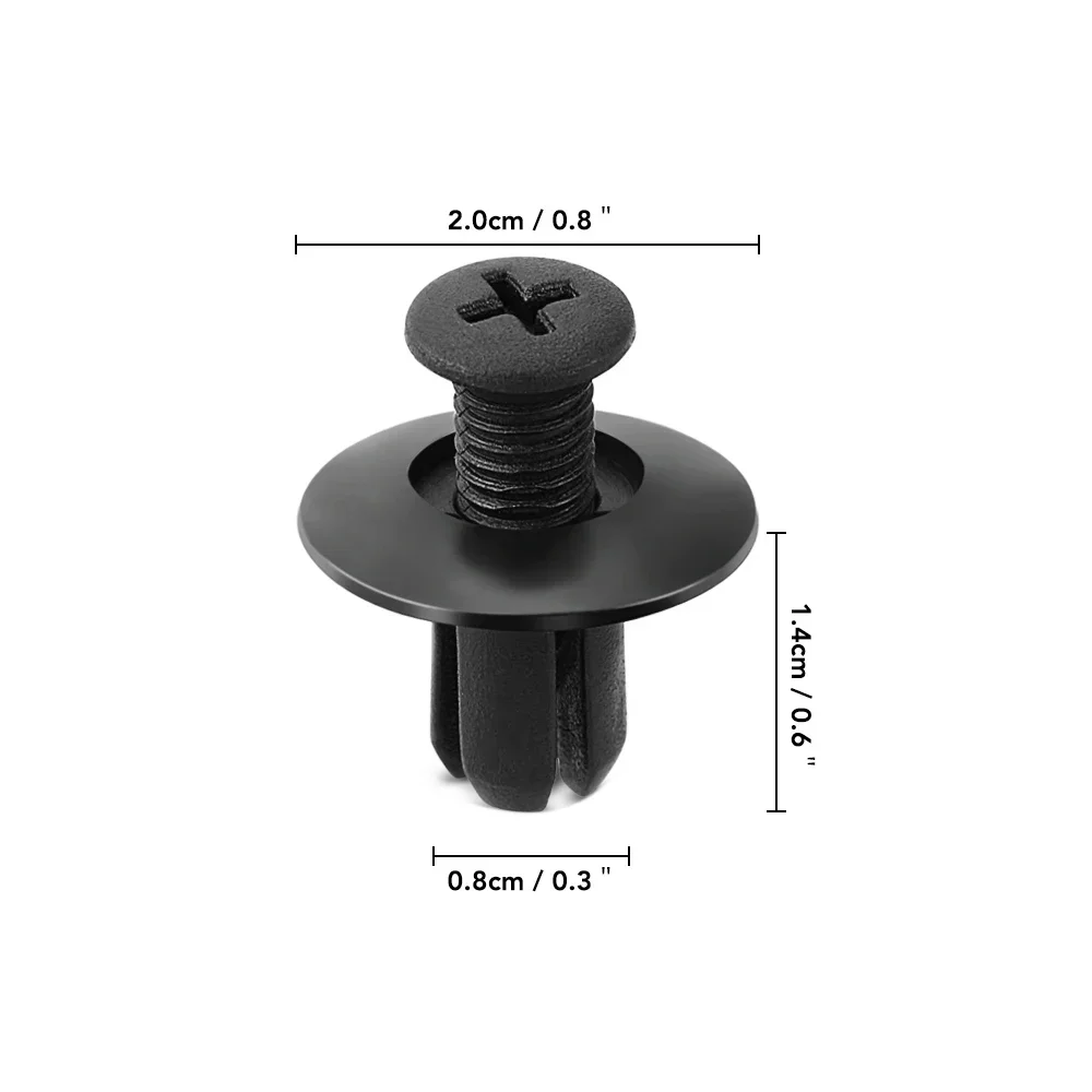 300/50 stücke 8mm Kunststoff Befestigungen Schrauben Universal Auto Stoßstange Kotflügel Schwarz Nieten Auto Fastener Push Pin Clips auto Zubehör