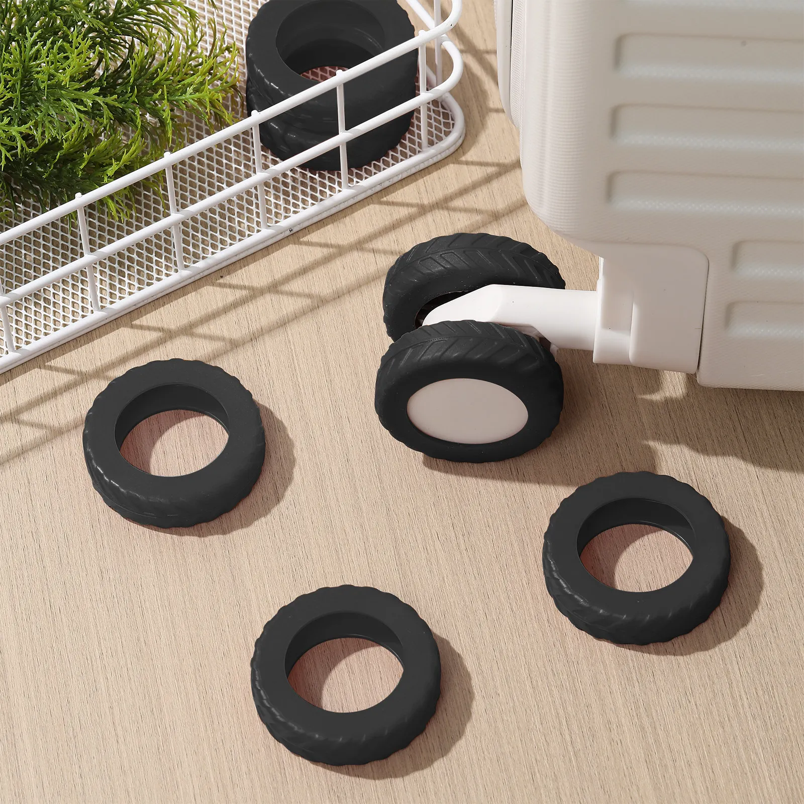 

8Pcs Luggage Wheel Protector Thickened Silicone Covers Nonslip Shock Absorber Rolling Suitcase Caster Sleeves Travel Protection