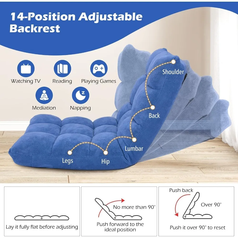 كرسي Best-Floor، كراسي ألعاب الفيديو مع دعم خلفي، 14 وضعًا قابل للتعديل، إطار فولاذي معدني، مرجاني ناعم - الأفضل #5