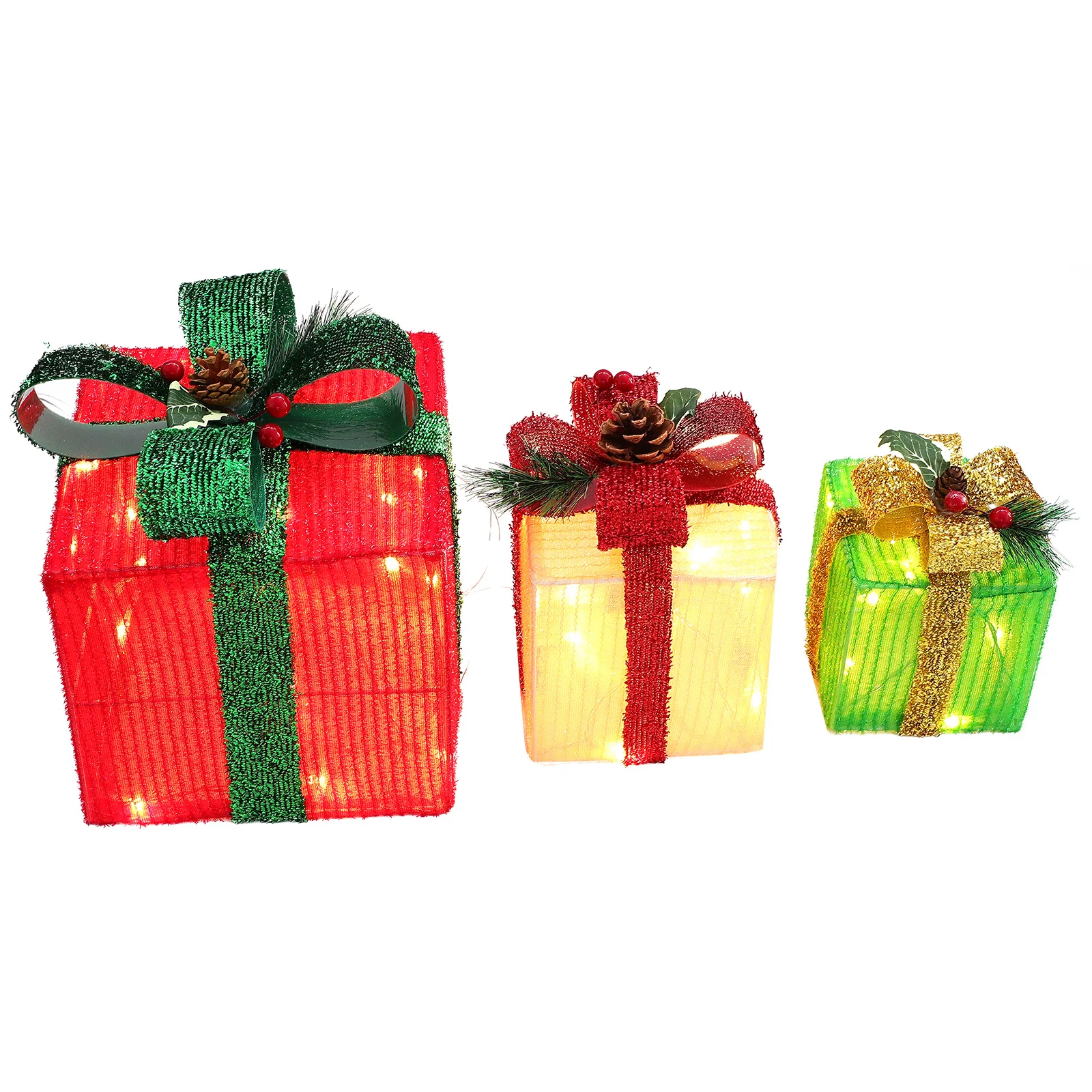 عيد الميلاد سلسلة أضواء الزخرفية مجموعة 3 علب الهدايا LED عيد الميلاد مصباح سلاسل الإضاءة جو إبداعي عيد الميلاد مهرجان ديكور الحفلات