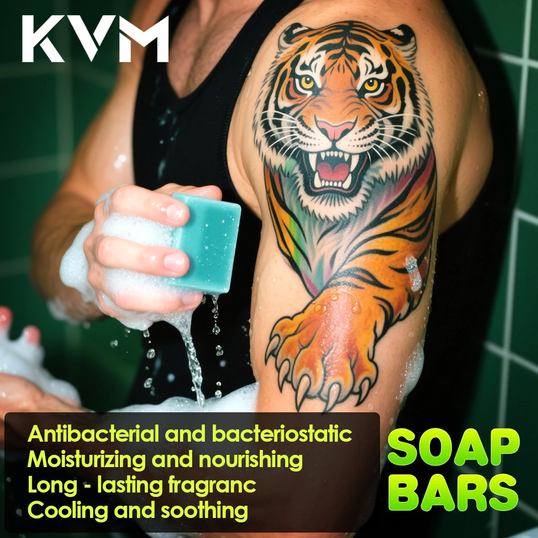 

5pcs KVM Tattoo Soap Bars Antibacteria Moisturizing Long Lasting Fragrance Cool Soothing for Tattoo Aftercare Tattoo Supplieswe