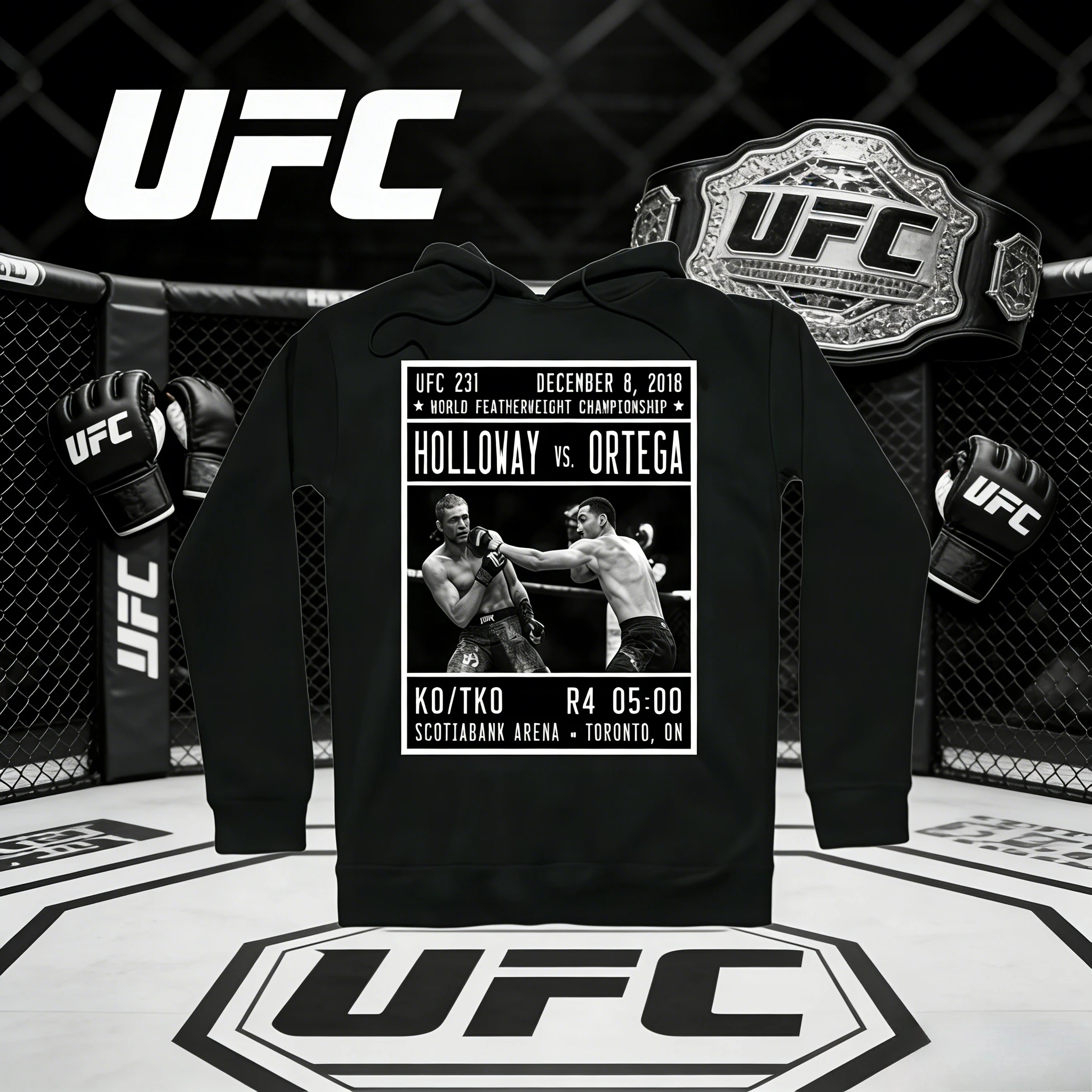 

UFC Max Holloway Vs Brian Ortega 2026, осень/зима, дышащая спортивная одежда из чистого хлопка с капюшоном, подходит для мужчин и женщин