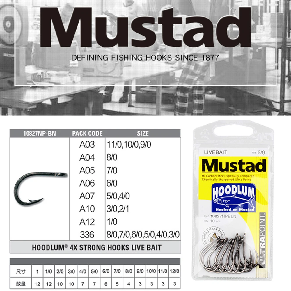 Mosterd 10827 Hoodlum Enkele Vishaak Hoge Koolstofprecisie Stalen Grote Ooghaken Voor Aasaccessoires Maat 1/0-12/0