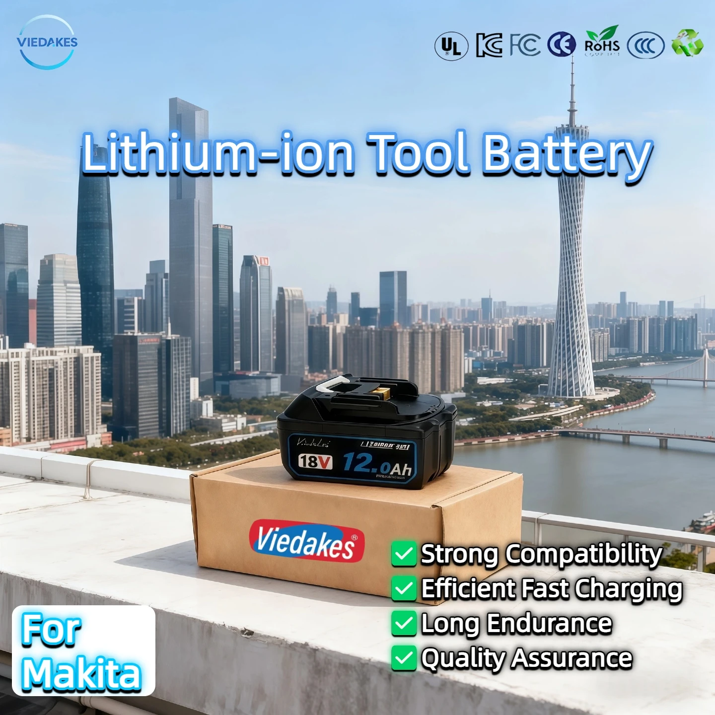 

for Makita✔✔ 12Ah 18V Battery BL1860B BL1840 BL1830B BL1850B BL1850 BL1860 BL1815 Replacement Lithium Battery✈