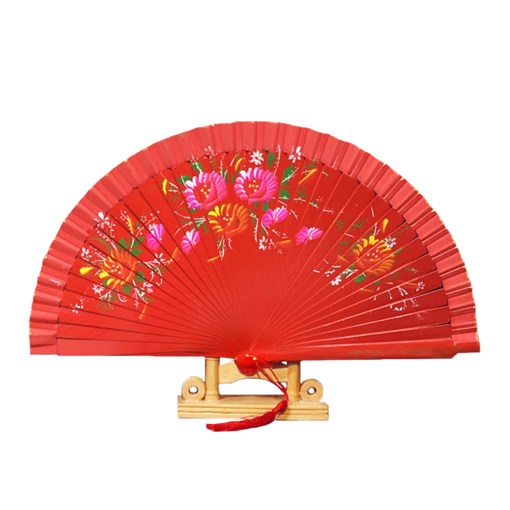 Spanish Wooden Folding Fan Ladies Hand Fan Wedding Party Dance Performance Ornament Accessories Gifts Home Decor