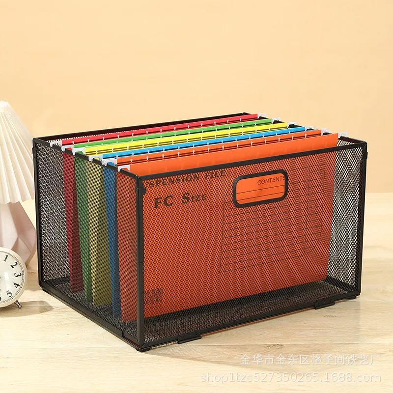 Iron Folding Hanging Frame Multi-Functional File Storage Box Office Magazine Organizer Metal Brackests