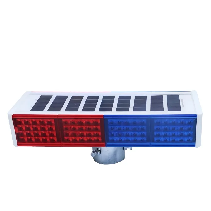 Solar warning light LED red and blue flashing barricade light road construction signal light