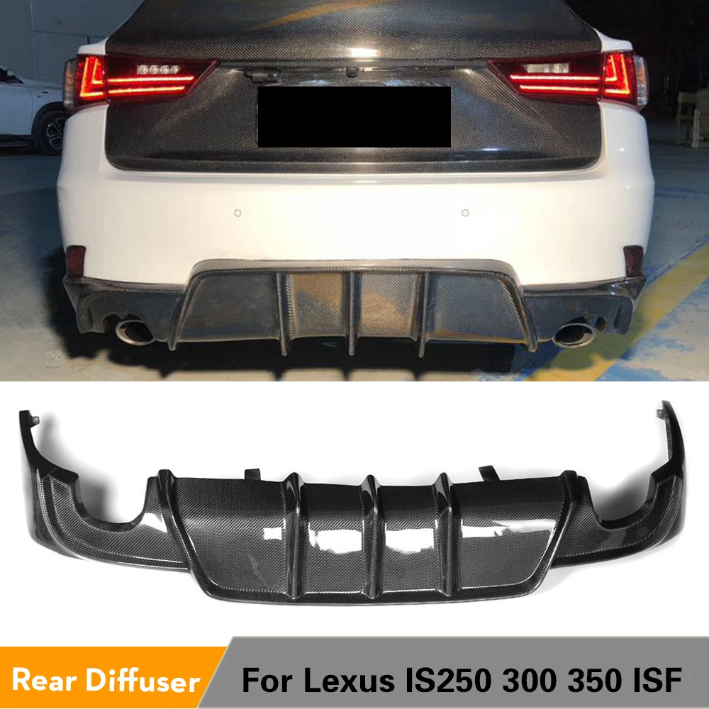 Carbon Fiber/FRP Rear Diffuser Bumper Protector For Lexus IS IS250 IS300 IS350 13-16 IS F Sedan 2013-14 dual exhaust One outlet 