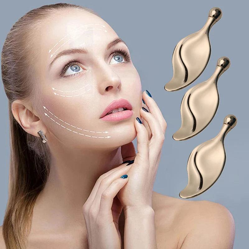 

Metal Gua Sha Board Face Massager Ball Roller Zinc Alloy Scraper Face Lifting Massage Beauty Skincare Guasha Tool Beauty