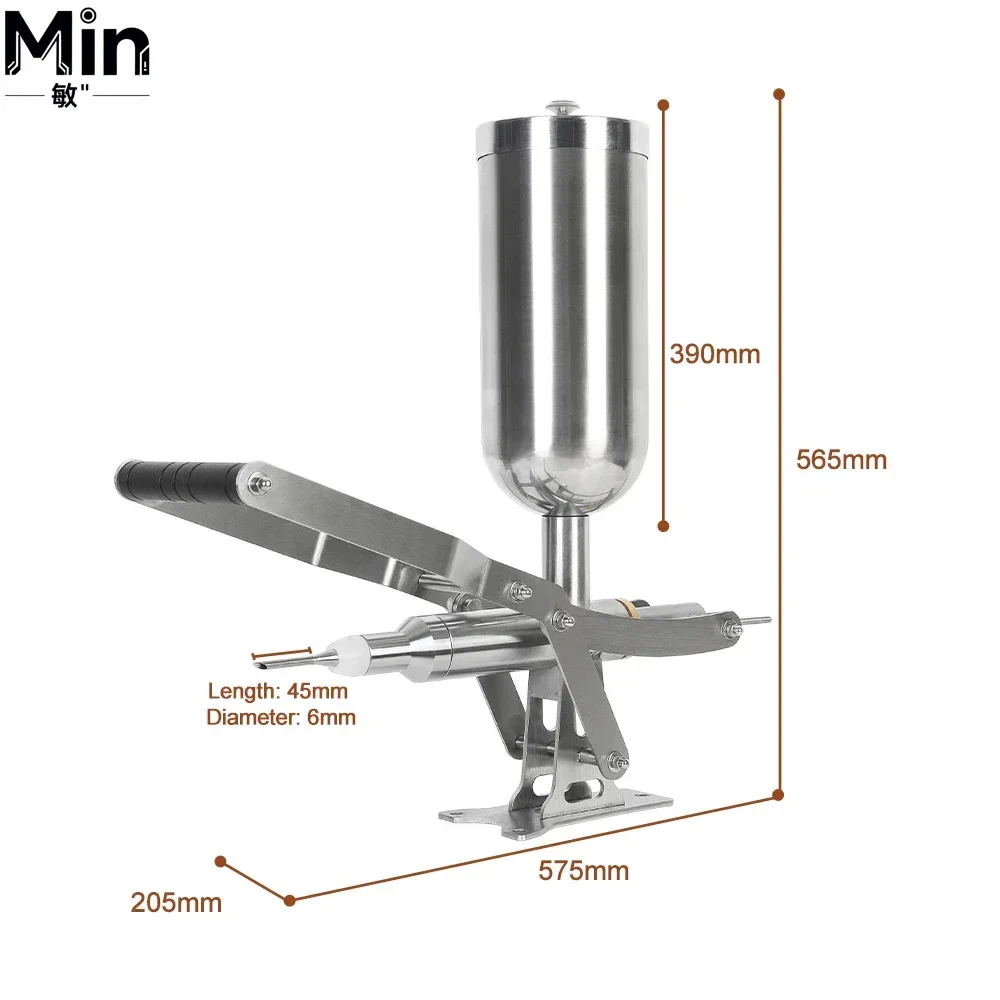 HomeWise 4.5L Manual Jam Filling Machine Stainless Steel Filling Device for Chocolate Cream Sauce Churros Filling Commercial Use
