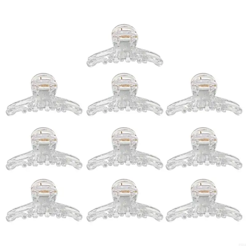 

P88A 10 Pack Hair Clamp Hair Barrette Clear Hair Grips Acrylic Material for Children