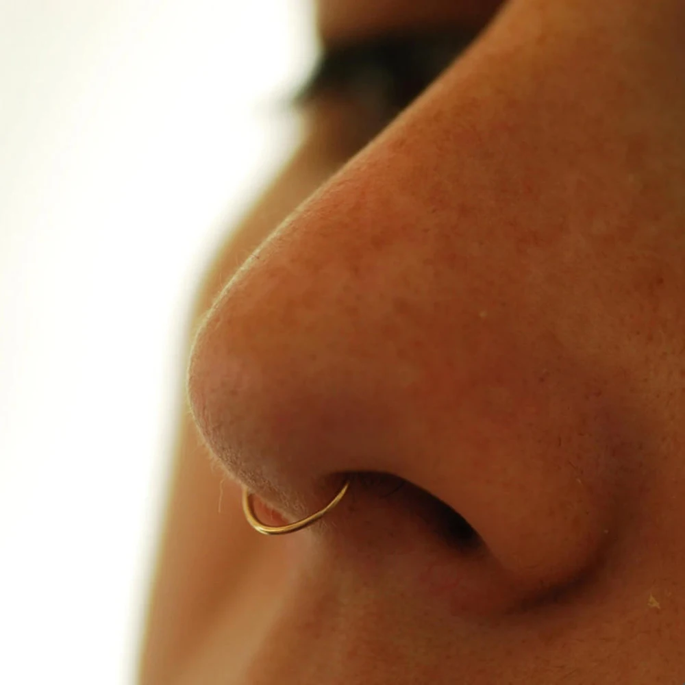 Piercings Nose Rings Handmade Piercings Jewelry Simplicity Hoops 14K Gold Filled 925 Sterling Silver Body Jewelry for Women