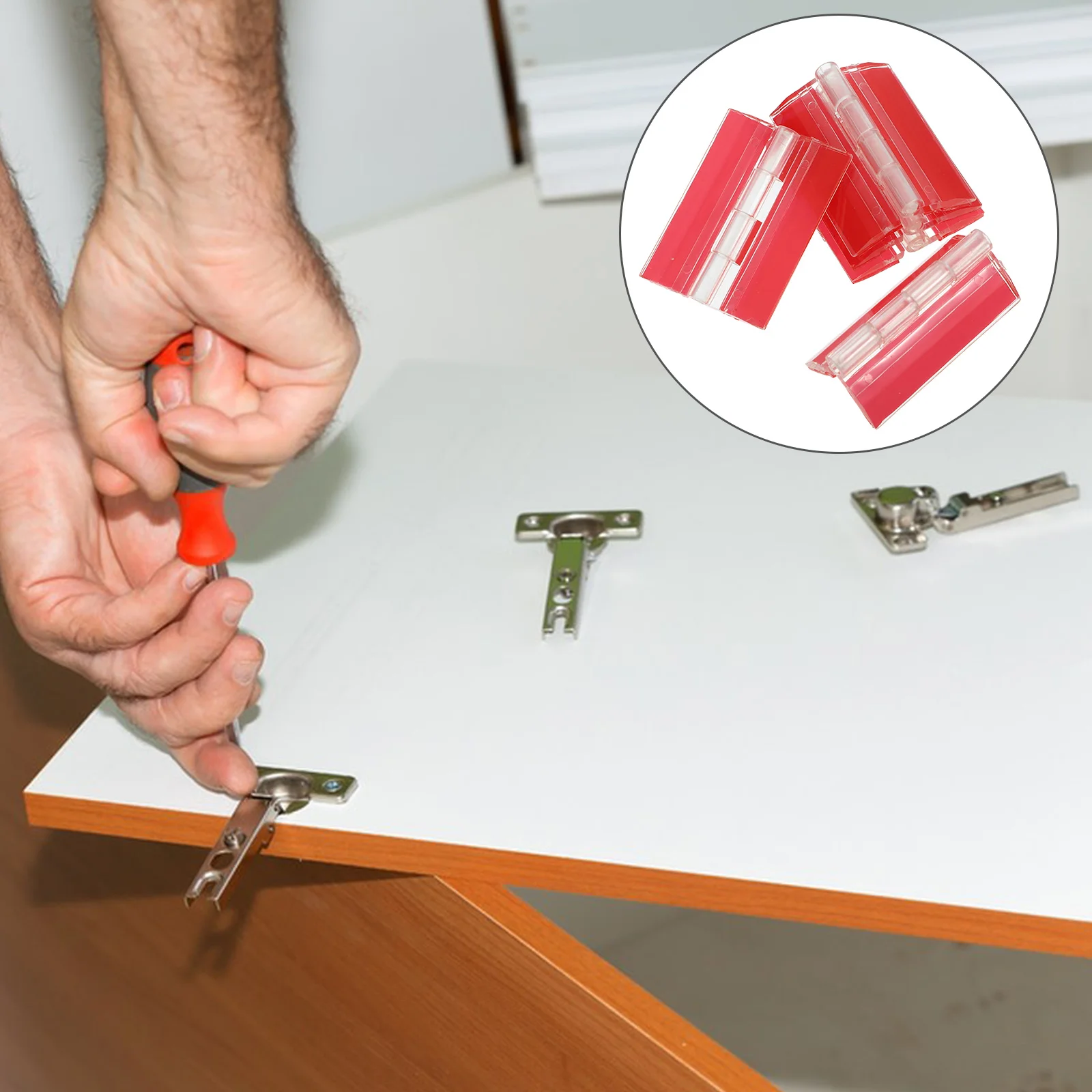 

5 Pcs Turn The Page Self-adhesive Hinge Hinges for Cabinet Doors Acrylic Boxes Clear
