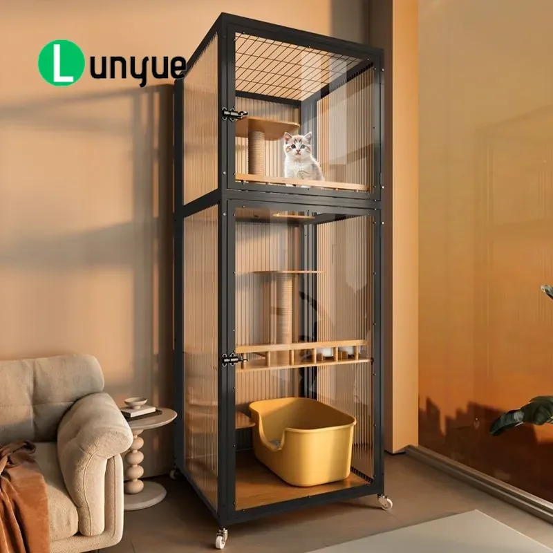 Cat Climbing Frame Cabinet Integrated Villa House Oversized Free Space Nest Cage for Household Pets Furniture