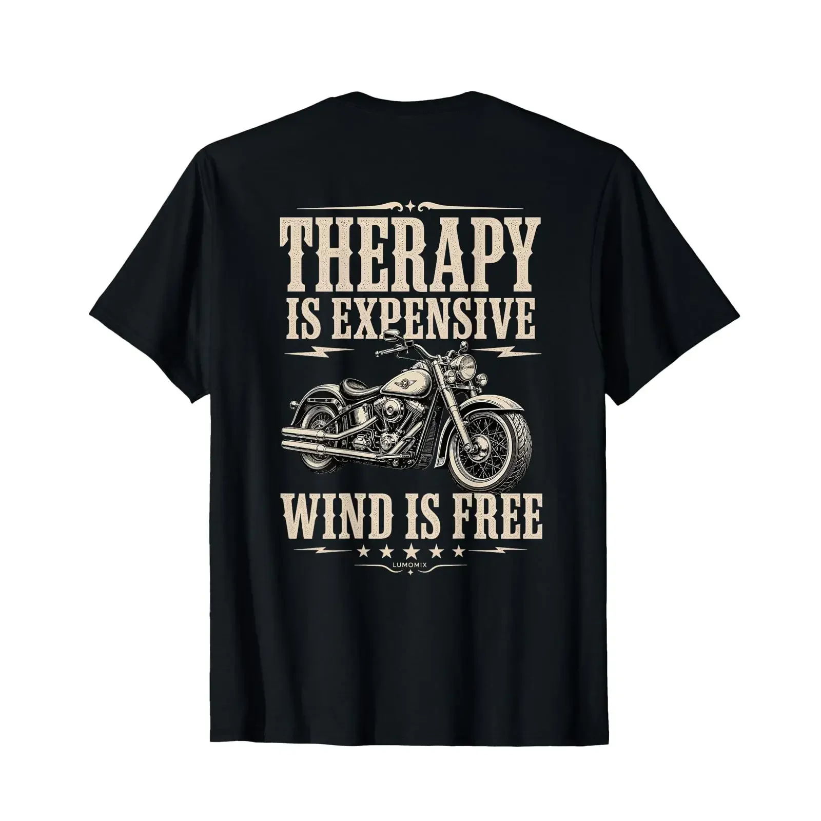 Therapy is Expensive Wind Free Funny Motorcycle Bike T Shirt vintage Washed Unisex Slightly Casual Stretched Stylish
