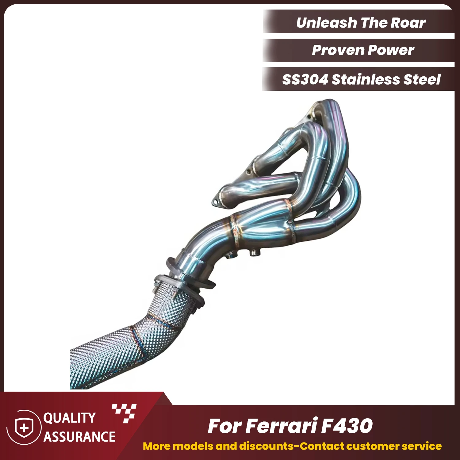 

Performance High Flow ECCF SUS304 Headers and Catalyzed Downpipe for Ferrari F430