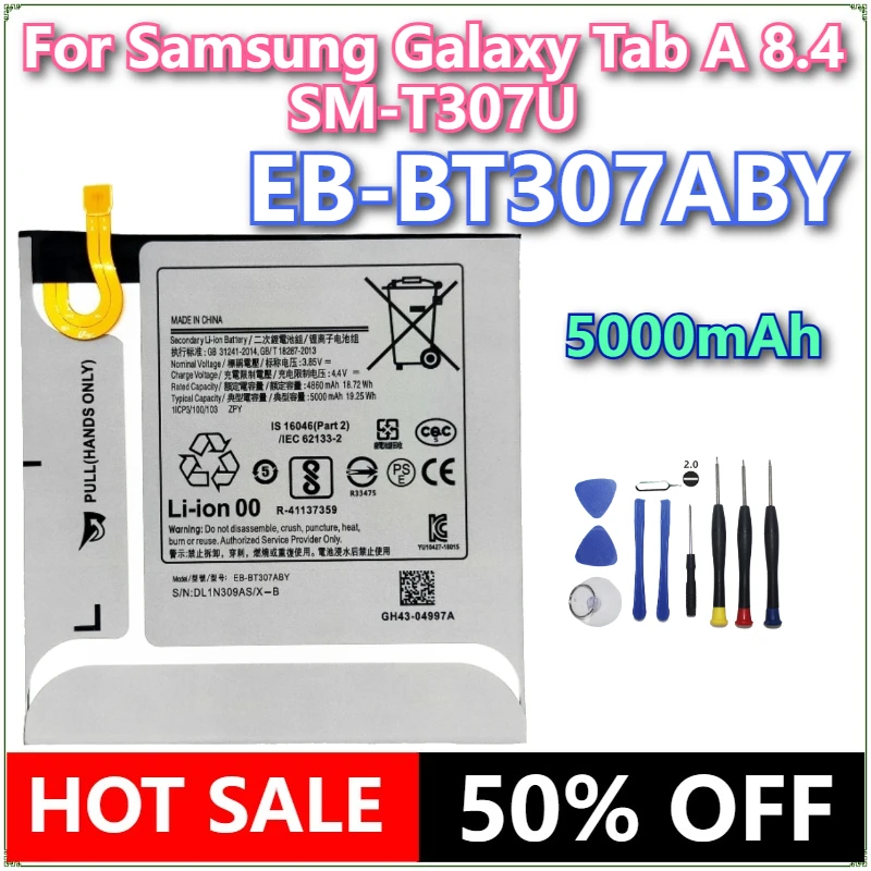 

Brand New Tablet EB-BT307ABY Battery 5000mAh For Samsung Galaxy Tab A 8.4 SM-T307U Tablet Batteries + tools