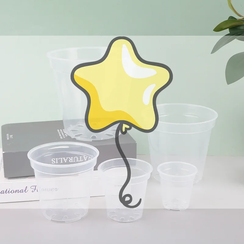 Round Planter Pot Orchid Nursery Container Planter Container Transparent Orchid Container Round Multiple size drain holes Pots