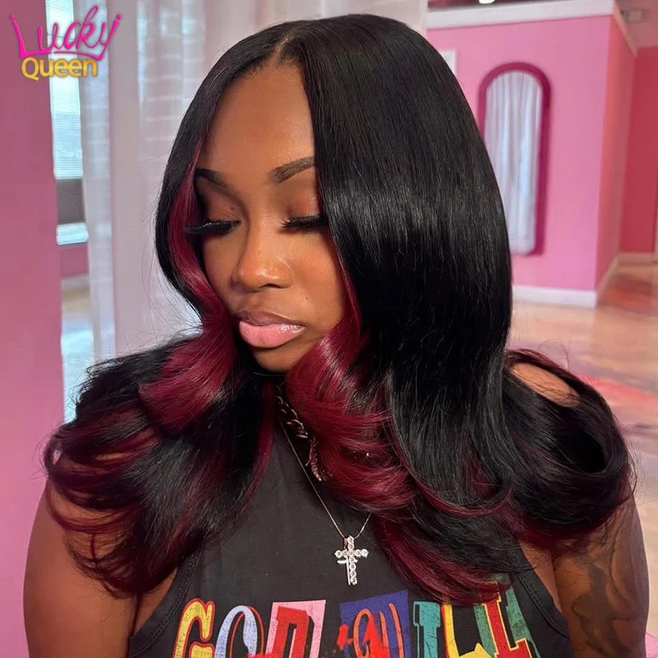 

Highlight Red 99J Lace Front Human Hair Wig 13X4 13X6 Frontal Lace Real Hair Wig For Women Body Wave Brazilian Hair Glueless
