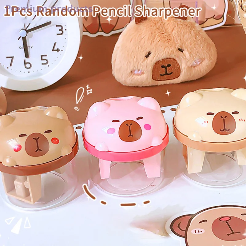 Portable Mini Manual Pencil Sharpener Cartoon Cute Capybara Pencil Sharpener Office School Supplies Student Stationery Gifts