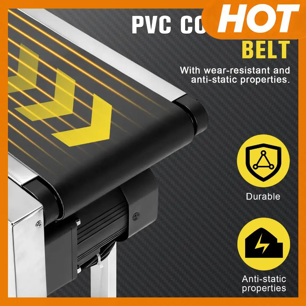 

Belt Conveyor 59x7.8in Stainless Steel Motorized Belt Conveyor with Double Guardrails Adjustable Speed for Industrial Use